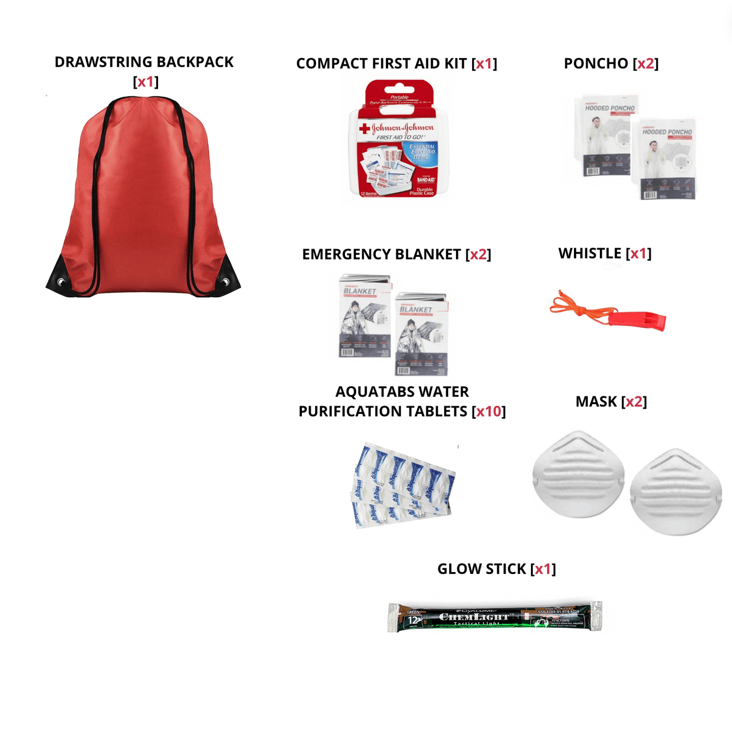 Sac à dos essentiel - Kit de survie d'urgence